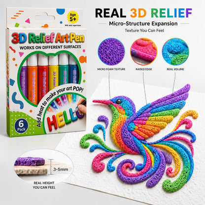🦄👗Save66% by ordering today丨ODEIUN® 3D Relief Art Pen – Turn Flat Drawings Into Touchable 3D Art🪄