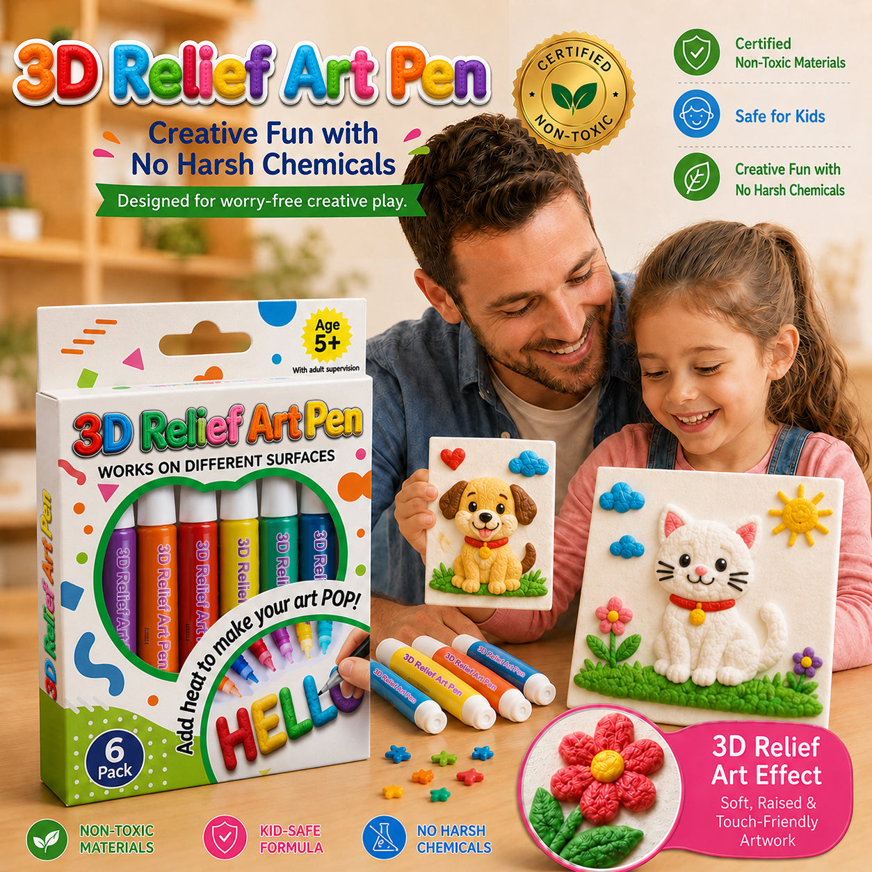 🦄👗Save66% by ordering today丨ODEIUN® 3D Relief Art Pen – Turn Flat Drawings Into Touchable 3D Art🪄