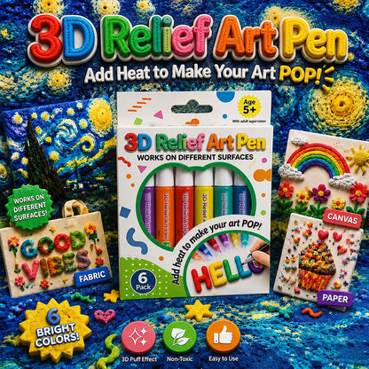 🦄👗Save66% by ordering today丨ODEIUN® 3D Relief Art Pen – Turn Flat Drawings Into Touchable 3D Art🪄