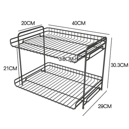 Multi-Layer Kitchen Storage Rack – Space-Saving Organizer for Cabinets & Countertops