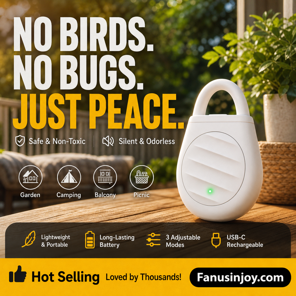 🔥Limited time offer Buy 3 get 3 free！🐦No more trouble from birds, beasts and locusts！Portable Ultrasonic Bird Repellent Keychain