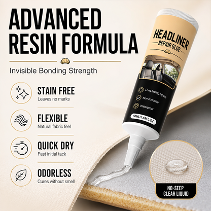 🎉49K+ Sold 🚗 Waterproof Car Headliner Repair Glue, High Strength Adhesive for Sagging Car Ceiling & Interior