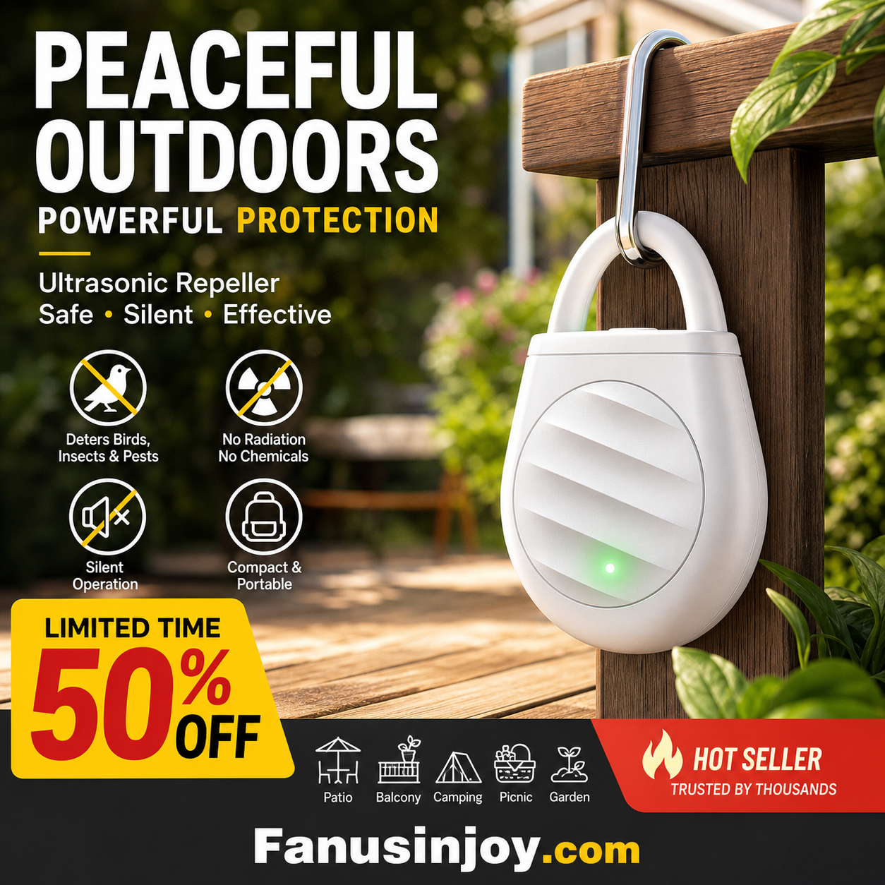 🔥Limited time offer Buy 3 get 3 free！🐦No more trouble from birds, beasts and locusts！Portable Ultrasonic Bird Repellent Keychain